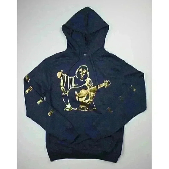 NEW! True Religion Men's M Buddha Logo Pullover Hoodie NWT $119 - Picture 1 of 2